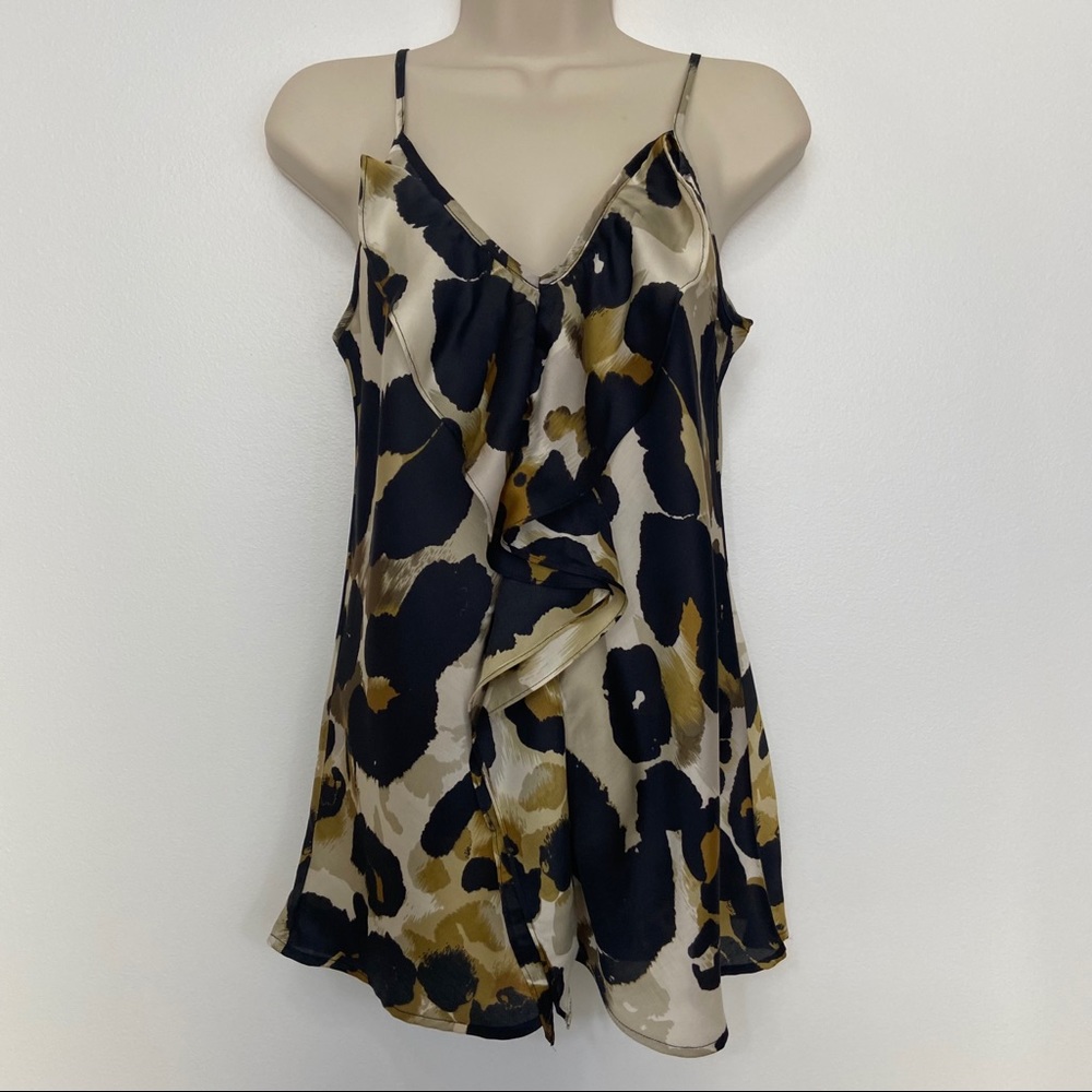 Cabi Silky Ruffled Front Top
